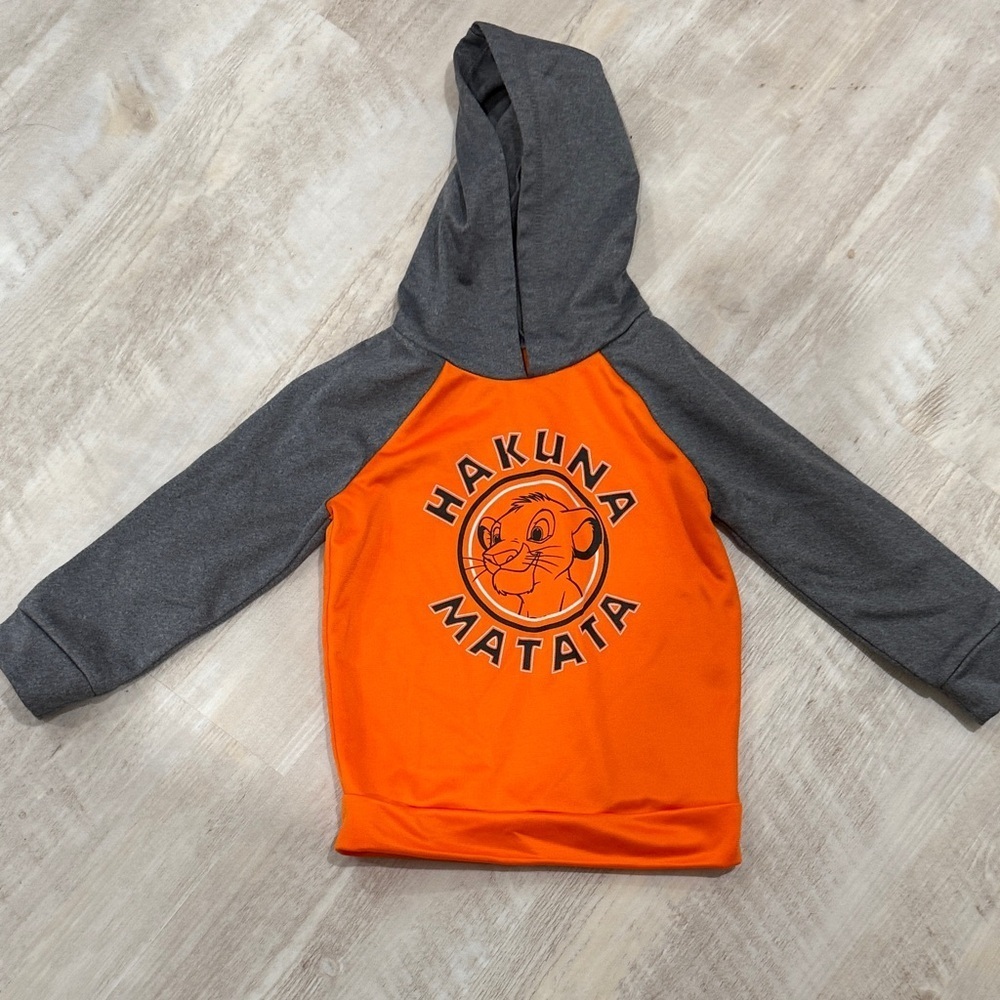 Disney Hakuna Matata Kids Hoodie - Orange and Gray